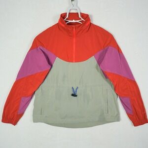 Lululemon Packable Colorblock Windbreaker Anorak Red Purple Sage Green Size 4